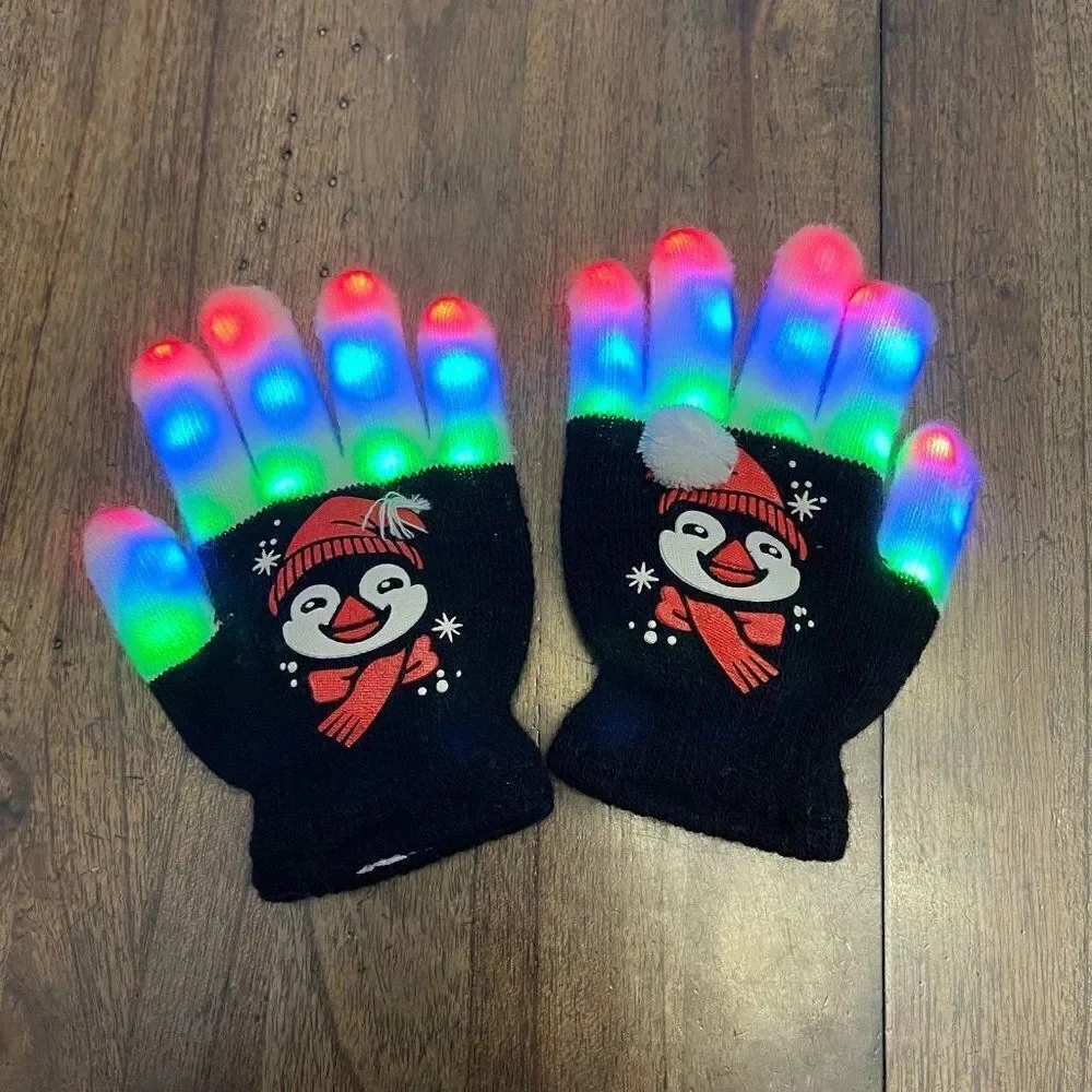 Light Up Penguin Toddler Gloves